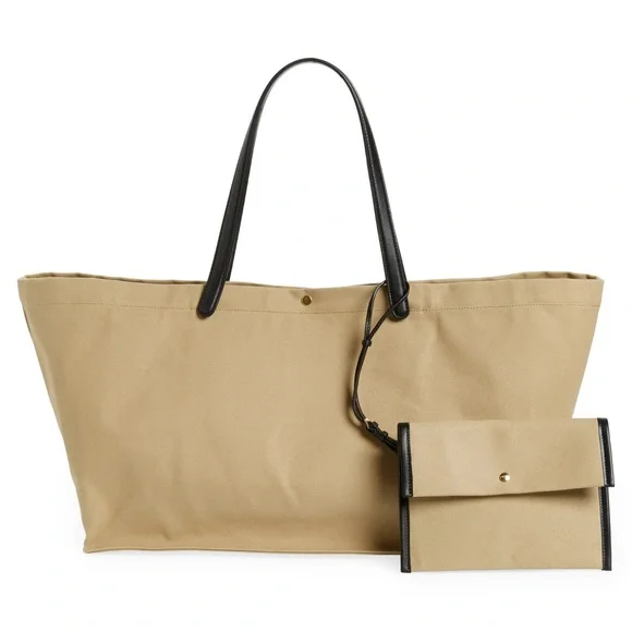 The Row XL Idaho Tote Being Canvas Leather Trim W1592 W253 + Pouch - Picture 2 of 16